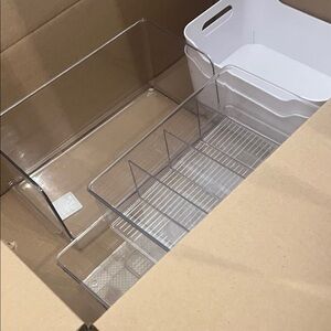 5 Clear and White Storage Organizer Set